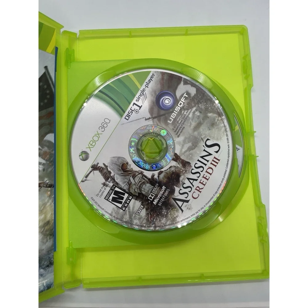 Assassin's Creed 3 Microsoft Xbox 360, 2012, Complete in Box, Tested Working